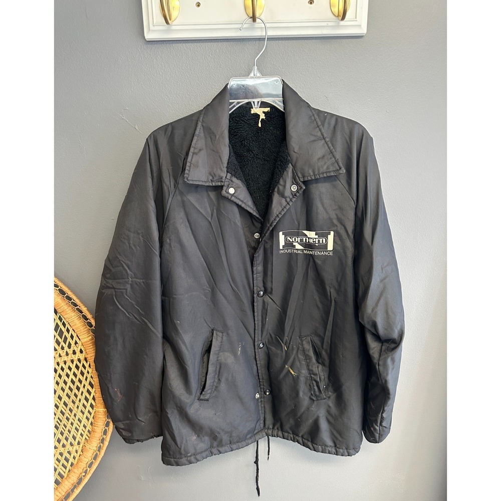 VTG Work Jacket Men 70s 80s Shop Coat M Northern Industrial Maintenance Thrashed